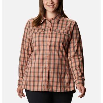 Columbia Ženske Košulje - Silver Ridge Lite Plaid Long Sleeve Plus Size Roze | LKPN-49167